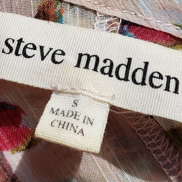 Tank Floral Pink Blush Sleeveless Sharkbite Cami Sz S STEVE MADDEN - Picture 6 of 10